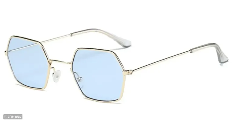 Blue Color Uv Protection Octagonal Sunglasses/Frame For Women