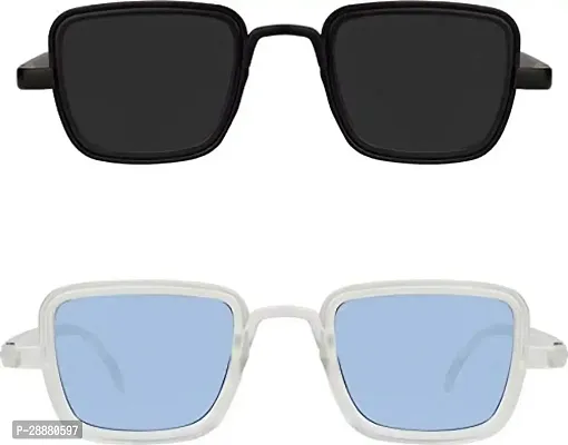 Modern Multicoloured Plastic Sunglasses Pack Of 2-thumb2