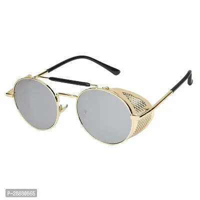 Modern Golden Metal Sunglasses-thumb0