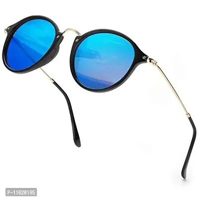 Fabulous Blue Plastic UV Protected Sunglasses For Men