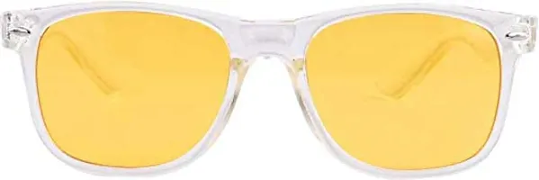 Trendy Wayfarer Square Shape Plastic Stylish Sunglasses For Women (Transparent-Yellow)-thumb2