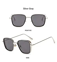 Modern Black Metal Sunglasses-thumb3