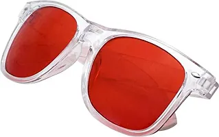 Arzonai Wayfarer Unisex Sunglasses , Transparent Frame, Red Lens, Pack of 1 (Medium)-thumb3