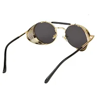 Modern Golden Metal Sunglasses-thumb4