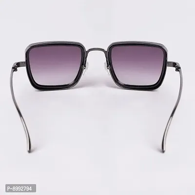 ARZONAI Unisex Carryminati Square Sunglasses (Golden Frame, Black Lens, Large)