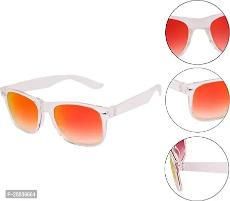 Modern Orange Plastic Sunglasses-thumb4