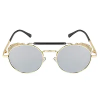 Modern Golden Metal Sunglasses-thumb1