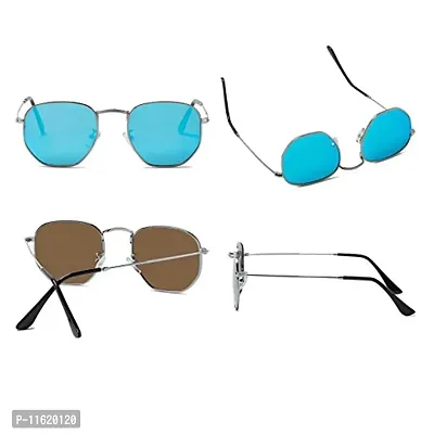 Fabulous Blue Metal UV Protected Sunglasses For Men-thumb4