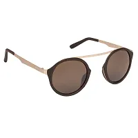Arzonai Fisher Round Shape Brown-Brown UV Protection Sunglasses For Men  Women [MA-009-S4 ]-thumb1