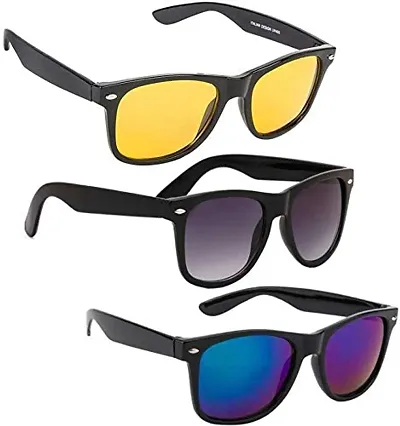 Wayfarer Sunglasses (For Men Women, Red, Blue, Grey)