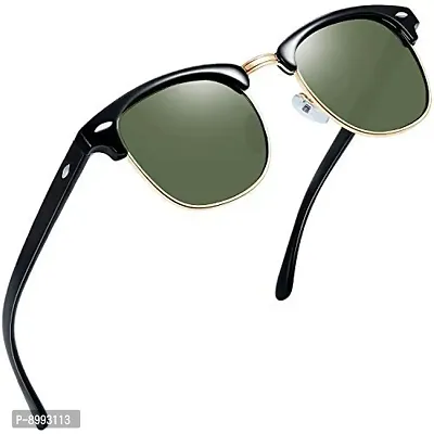 ARZONAI Unisex Adult's Clubmaster Sunglasses Green Frame, Green Lens (Medium) - Pack of 1-thumb0