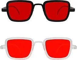 Modern Red Plastic Sunglasses Pack Of 2-thumb1