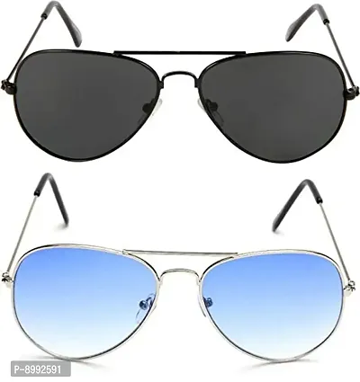 Arzonai Unisex Metal Sunglasses Pack of 2 (Medium)-thumb2