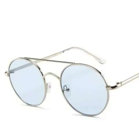 Round Bar Metal Stylish Sunglasses For Men Women