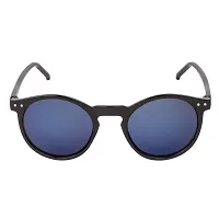 Arzonai Stockton Round Black-Blue Mirrored UV Protection Sunglasses For Men  Women [MA-399-S7 ]-thumb1