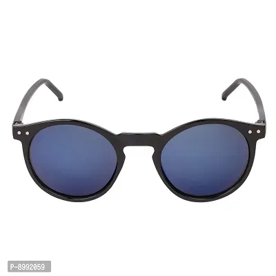 Arzonai Stockton Round Black-Blue Mirrored UV Protection Sunglasses For Men  Women [MA-399-S7 ]-thumb2