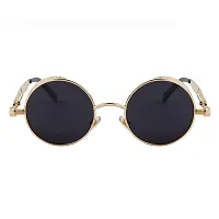 Modern Black Metal Sunglasses-thumb1