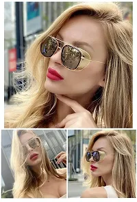 Fabulous Yellow Metal UV Protected Sunglasses For Men-thumb3