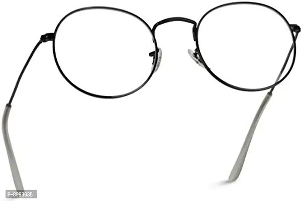 ARZONAI Unisex Adult Oval Sunglasses Black Frame, Transparent Lens (Medium) - Pack of 1