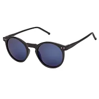 Arzonai Stockton Round Black-Blue Mirrored UV Protection Sunglasses For Men  Women [MA-399-S7 ]-thumb2