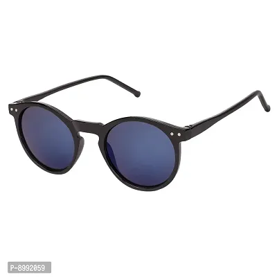 Arzonai Stockton Round Black-Blue Mirrored UV Protection Sunglasses For Men  Women [MA-399-S7 ]-thumb3