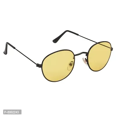 Arzonai Pento Oval Black-Yellow UV Protection Sunglasses For Men  Women [MA-026-S15]-thumb2