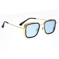 Modern Blue Metal Sunglasses-thumb3