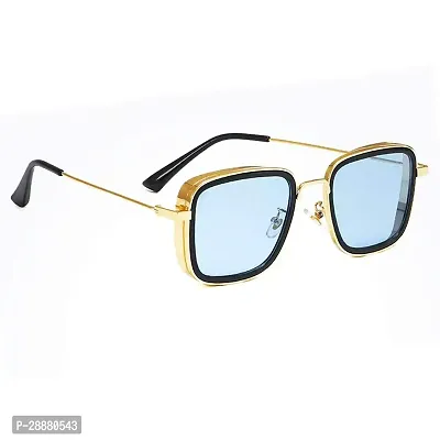 Modern Blue Metal Sunglasses-thumb4