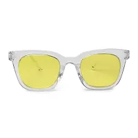 Retro Square Stylish Unisex Sunglasses (Transparent-Yellow)-thumb4