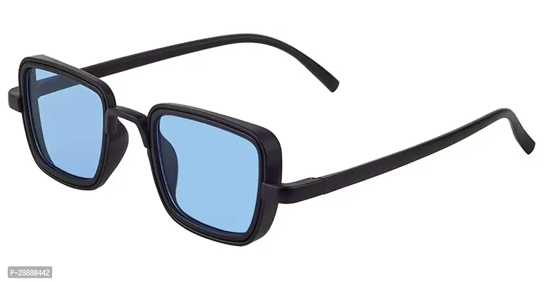 Modern Blue Metal Sunglasses