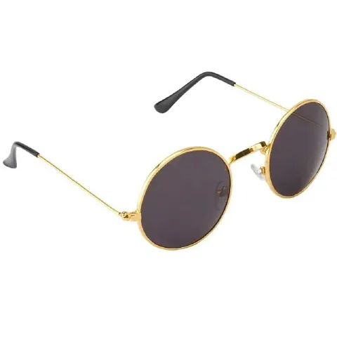 Arzonai Hammond Round Shape Silver-Yellow Mirrored UV Protection Sunglasses For Men Women [MA-040-S13 ]