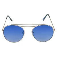 Modern Blue Metal Sunglasses-thumb2