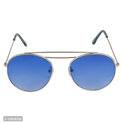 Modern Blue Metal Sunglasses-thumb3