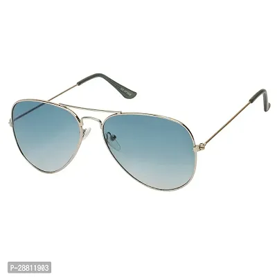 Stylish Classic Aviator Shape Silver-Green Uv Protection Sunglasses For Women