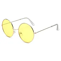 Fabulous Yellow Metal UV Protected Sunglasses For Men-thumb2