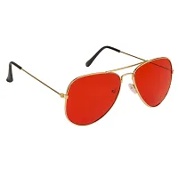 Arzonai Classics Aviator Golden-red UV Protection Sunglasses For Men  Women |MA-095-S16|-thumb1