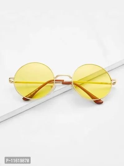 Fabulous Yellow Metal UV Protected Sunglasses For Men-thumb0
