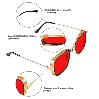 Arzonai Carryminati Mens Square Sunglasses Golden Frame, Red  Brown Lens (Medium) Pack of 2-thumb4