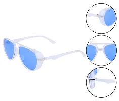 Modern Blue Metal Sunglasses-thumb2