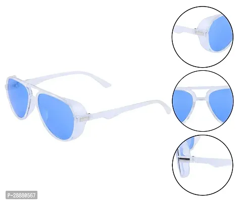 Modern Blue Metal Sunglasses-thumb3