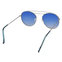 Modern Blue Metal Sunglasses-thumb4