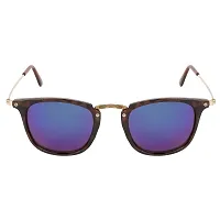 Arzonai Drine Mirror Wayfarer Shape Leopard-Blue Mirrored UV Protection Sunglasses For Men  Women [MA-054-S6 ]-thumb2