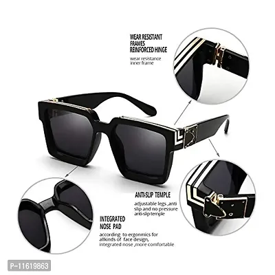 Fabulous Black Plastic UV Protected Sunglasses For Men-thumb5