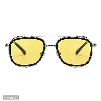 Fabulous Yellow Metal UV Protected Sunglasses For Men-thumb2