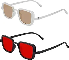 Modern Multicoloured Plastic Sunglasses Pack Of 2-thumb4