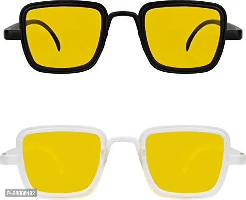 Modern Multicoloured Plastic Sunglasses Pack Of 2-thumb2