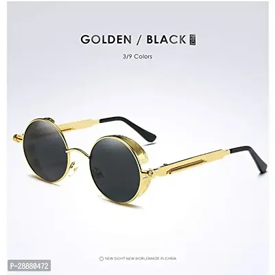 Modern Black Metal Sunglasses-thumb3