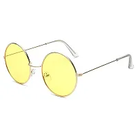 Modern Yellow Metal Sunglasses-thumb1