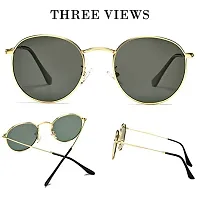 Stylish Metal Black Oval Sunglasses For Women-thumb2