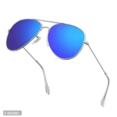 Vince Camuto Rimless Aviator Sunglasses Silver Frame Blue Mirror Lens –  TheSunglassFashion